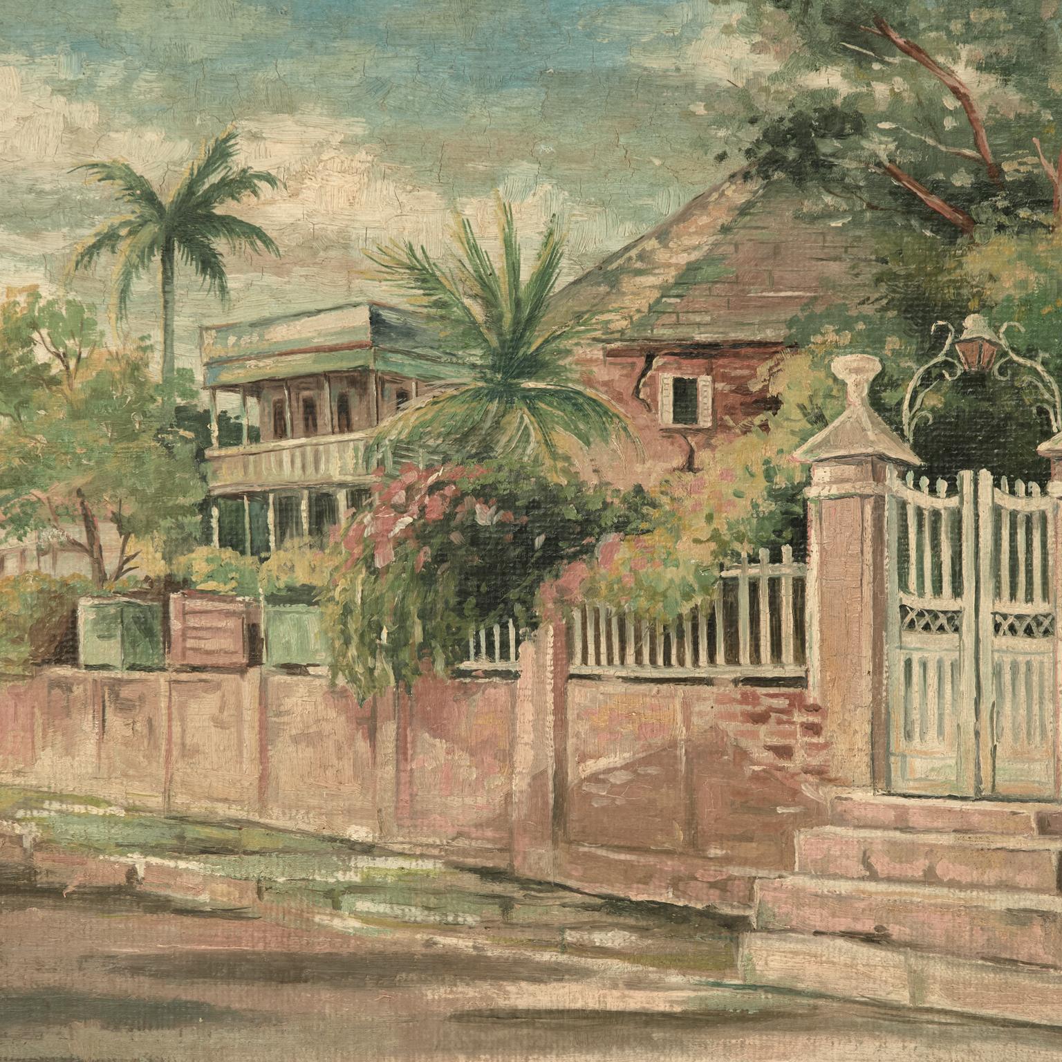 Vittoriano Quadro d'epoca di Duke Street Kingston Jamaica di H. H. Geer in vendita