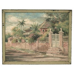 Vintage Painting of Duke Street Kingston Jamaica By S.H. Geer