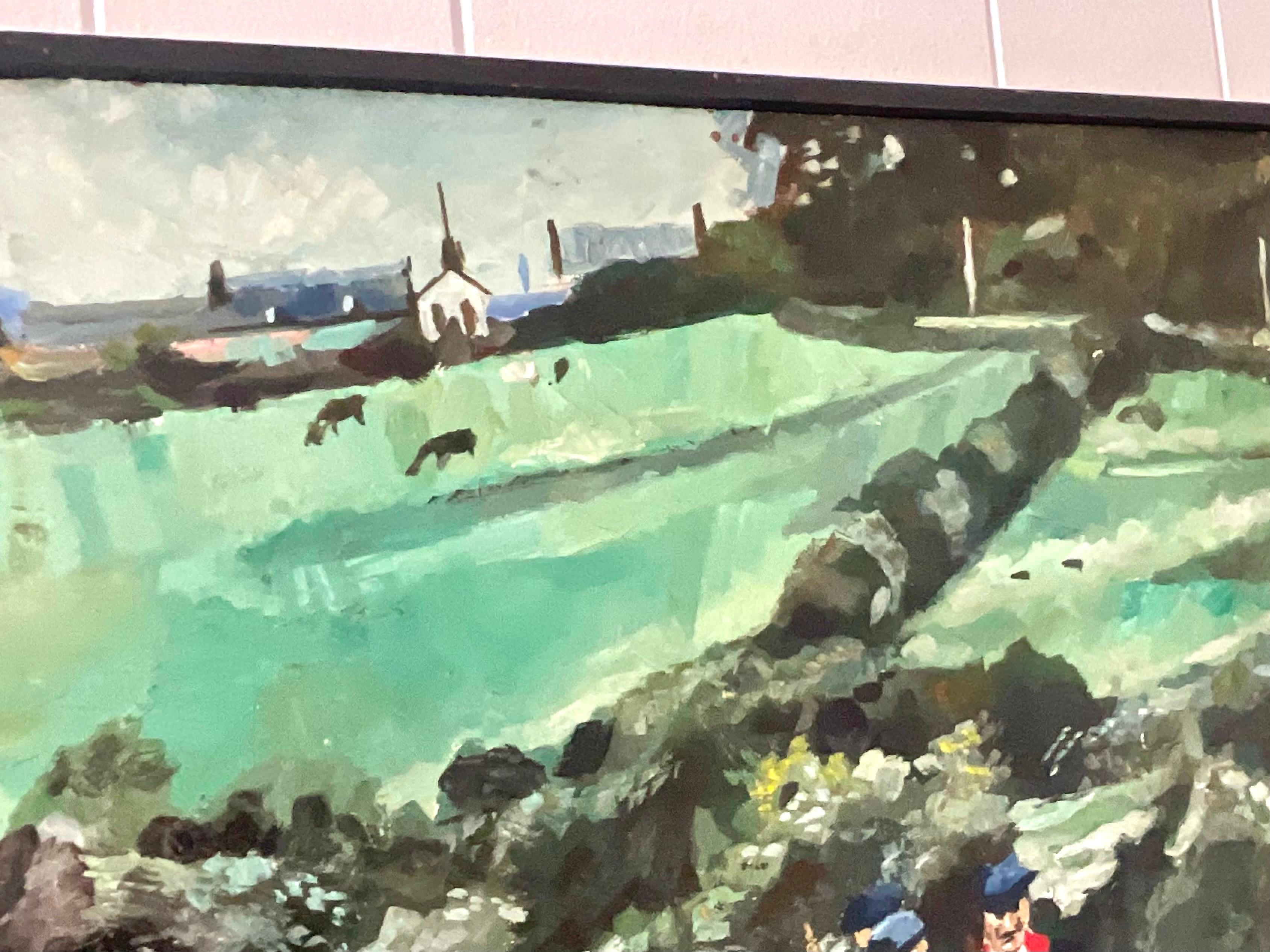 Vintage Painting of Fox Hunt on Board In Good Condition In west palm beach, FL