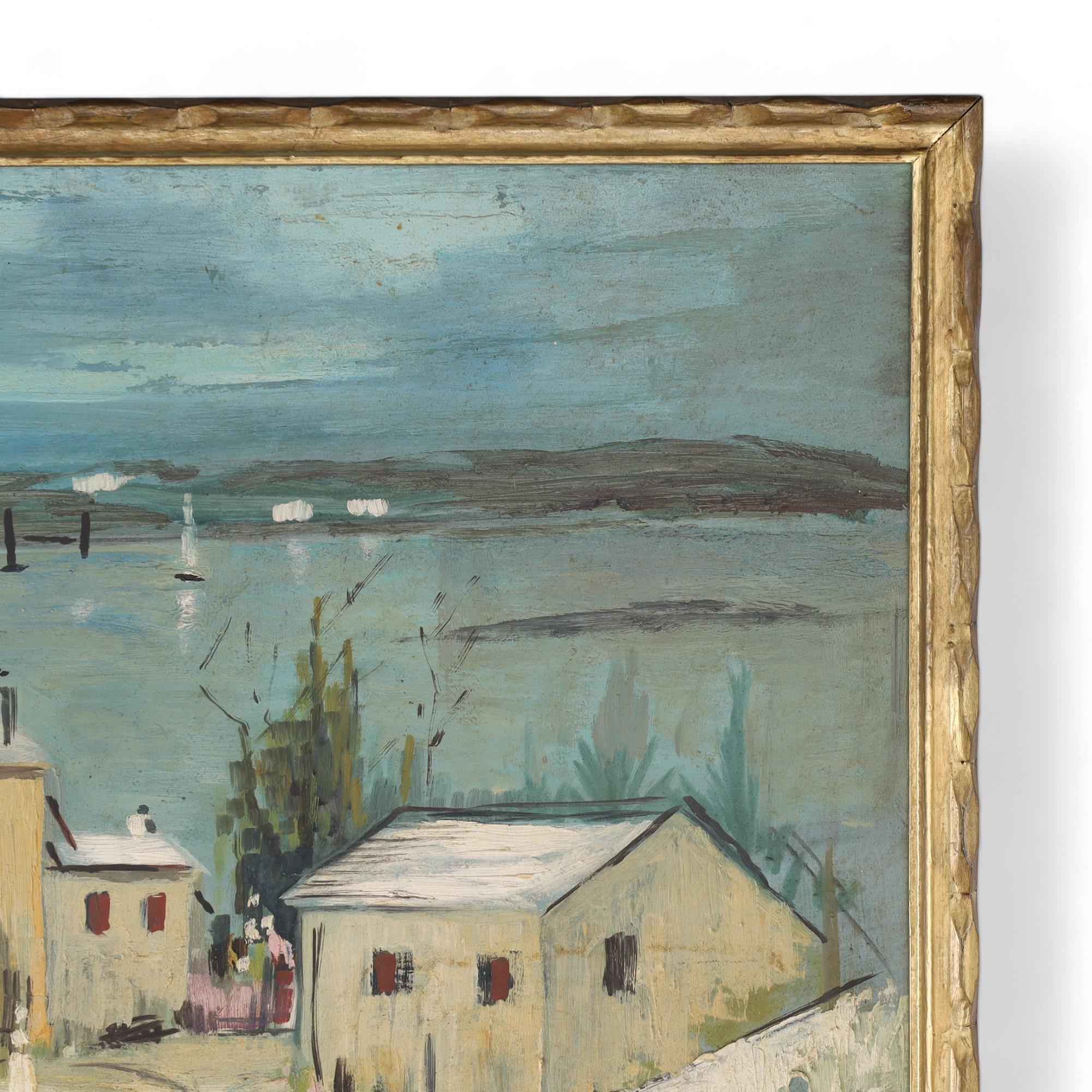 Bermudiano Quadro d'epoca su tavola di un paesaggio delle Bermuda di Alfred Birdsey