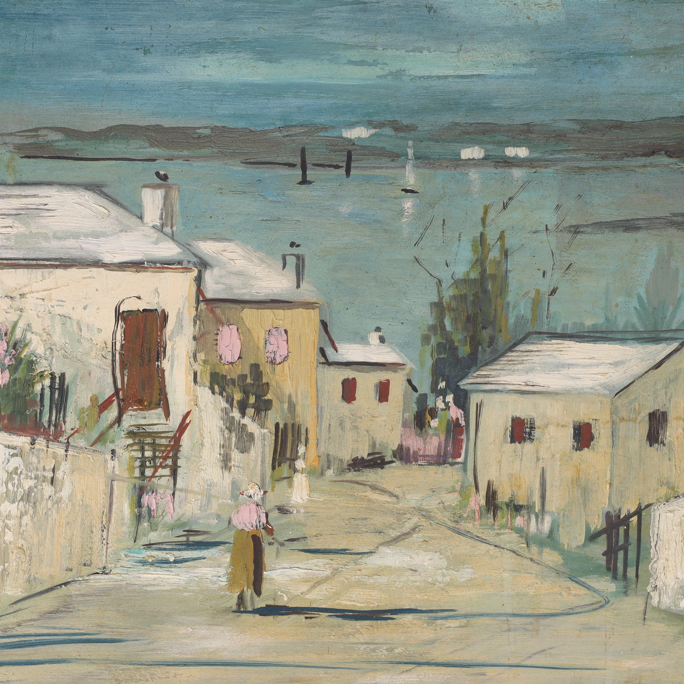Quadro d'epoca su tavola di un paesaggio delle Bermuda di Alfred Birdsey In condizioni buone a Palm Beach, FL