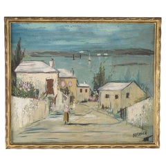Vintage Painting on Board of a Bermuda Bayscape by Alfred Birdsey