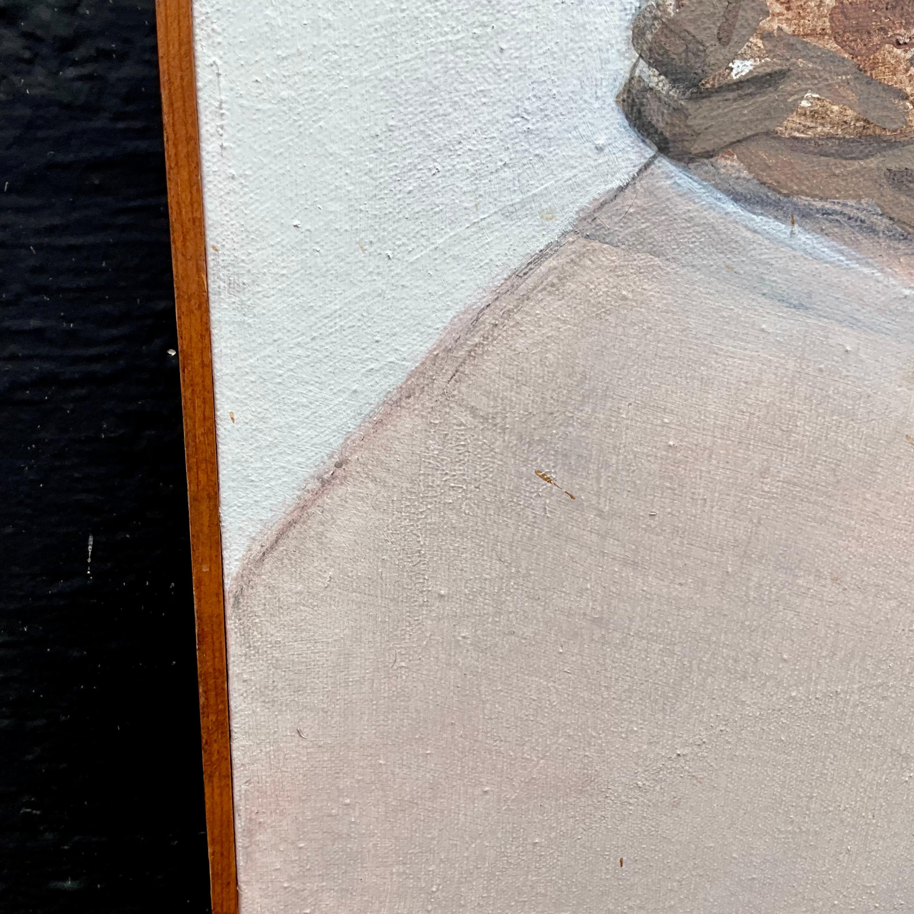 Vintage Painting on Canvas by E.M. Kaufman im Angebot 1