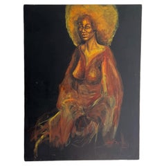 Vintage Painting on Canvas - Woman
