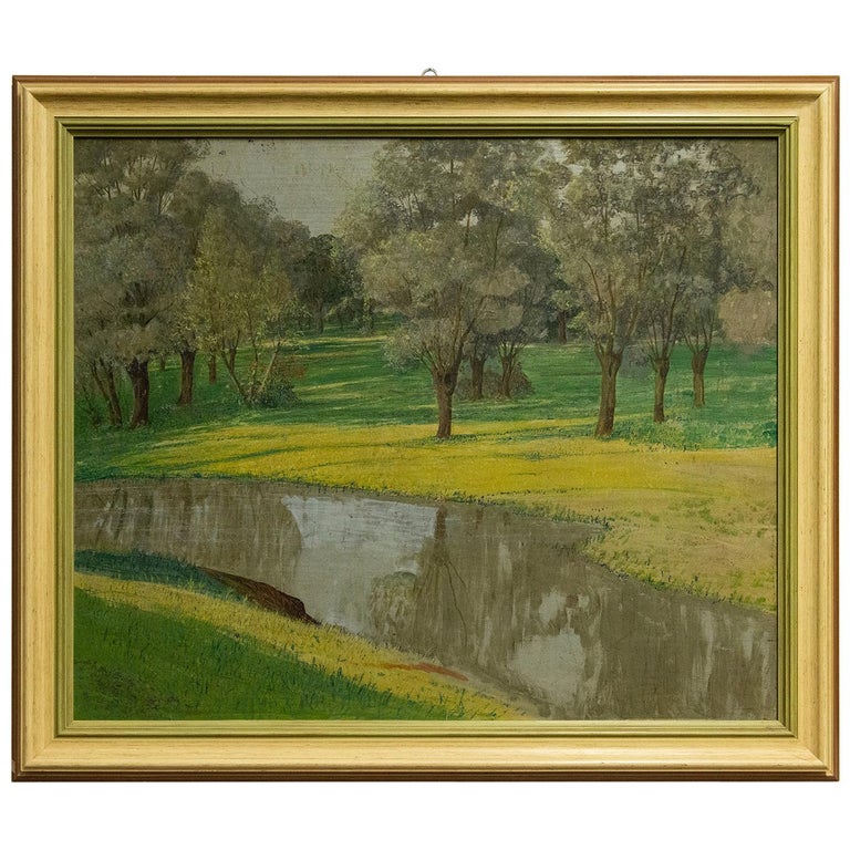Vintage Painting Quiet Countryside For Sale At 1stdibs