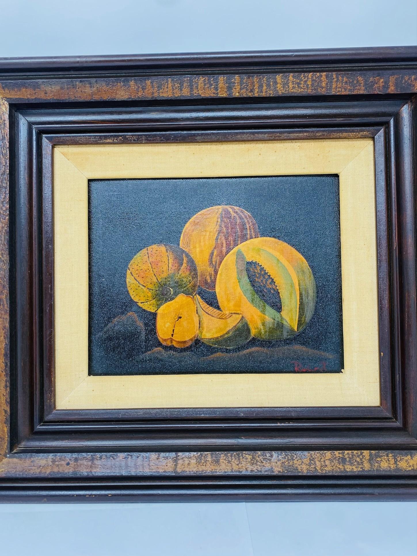 American Vintage Painting Still Life with Fruit - Study of Mellons For Sale