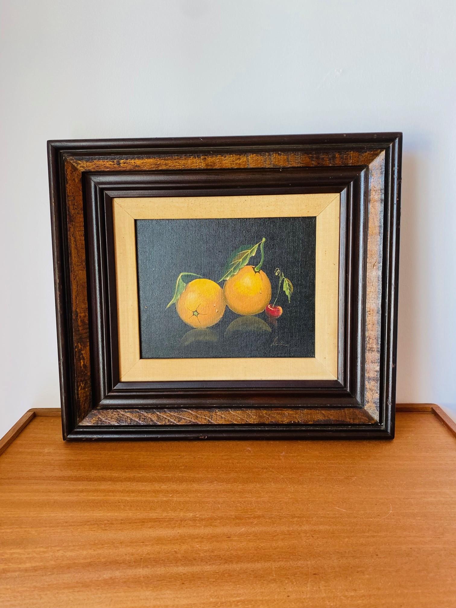 Peinture vintage Nature morte aux fruits - Étude d'oranges en vente 2
