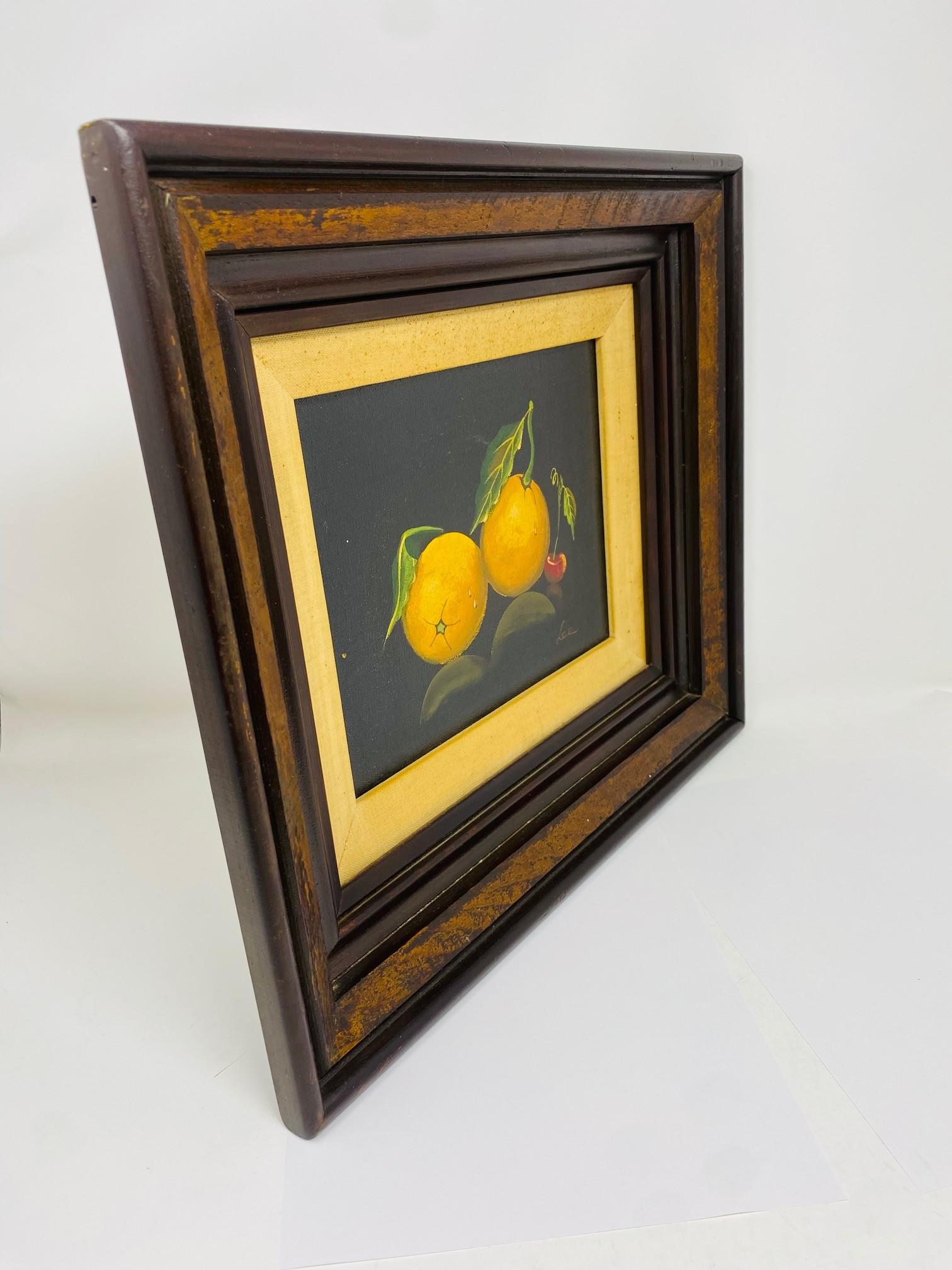 Peinture vintage Nature morte aux fruits - Étude d'oranges Bon état - En vente à San Diego, CA