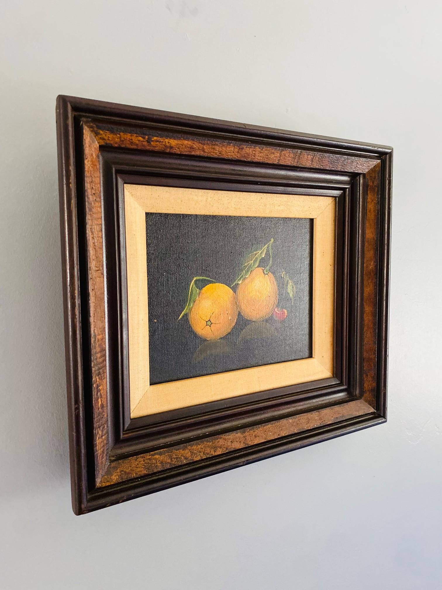 Peinture vintage Nature morte aux fruits - Étude d'oranges en vente 1