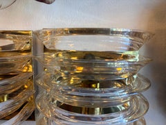 Vintage Pair Art Deco Wall Light Sconces Lucite Ribbon & Brass