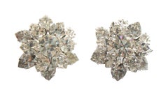 Vintage Pair Austrian Crystal Rhinestone Brooches, Unsigned, Mid-20th Century