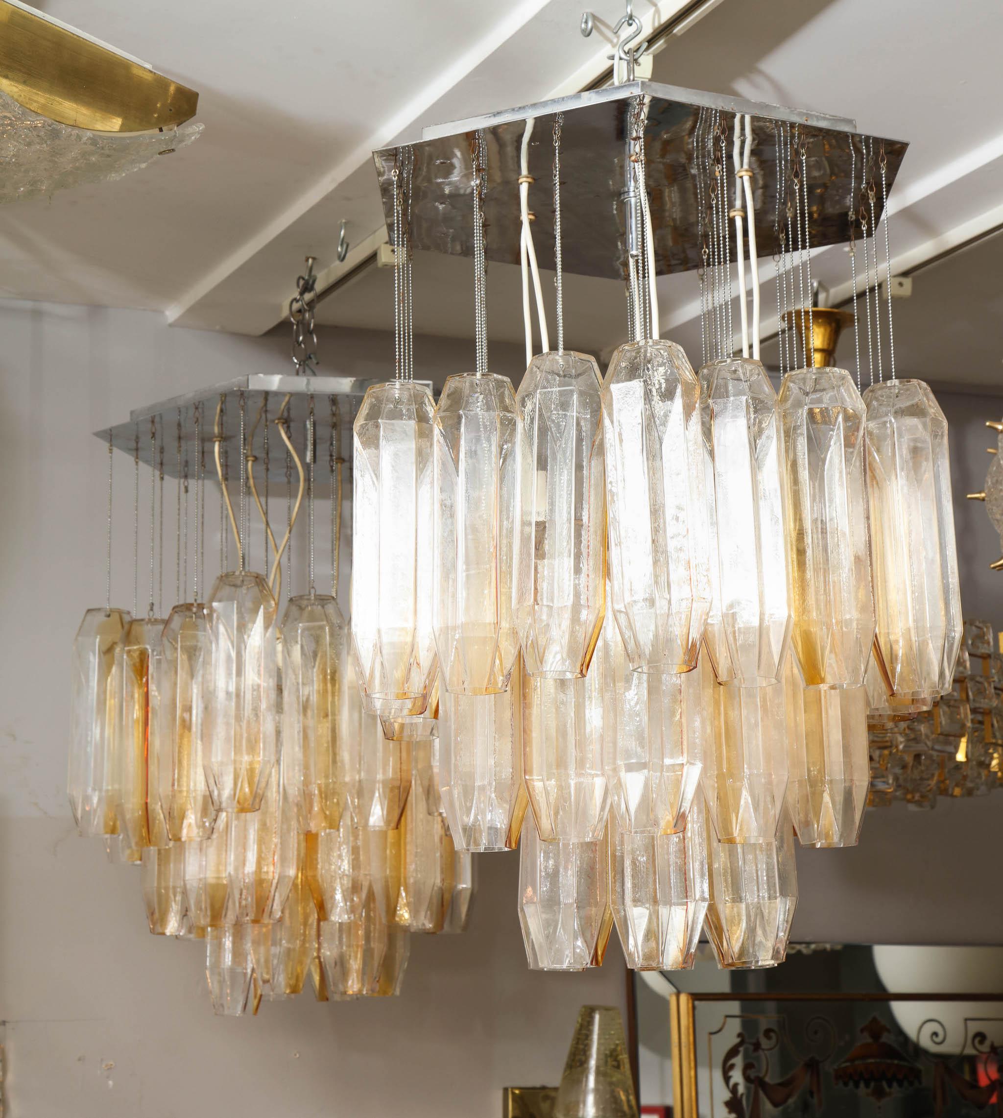 Vintage bi-color Murano glass chandelier.