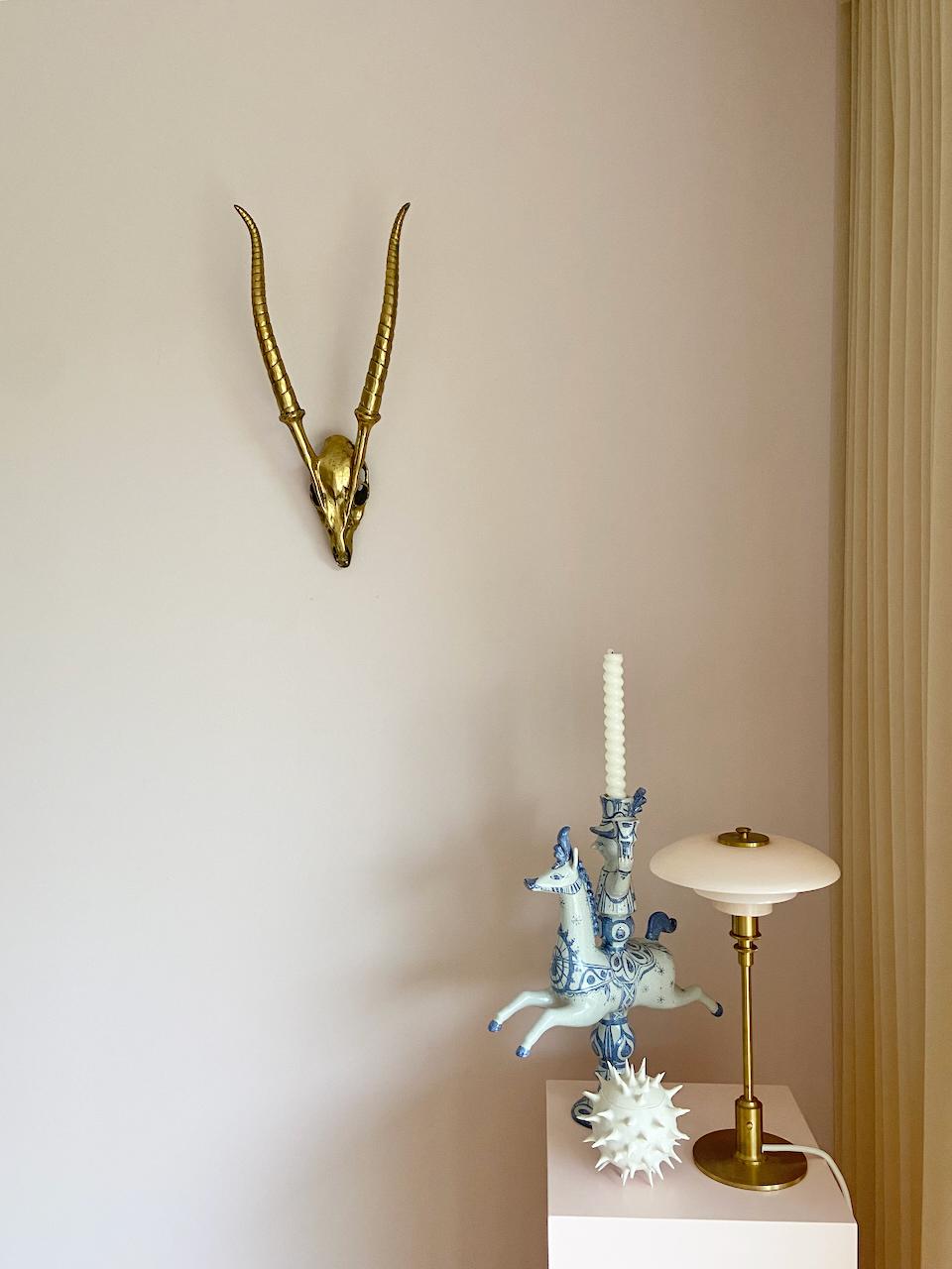 Mid-Century moderno Coppia vintage di sculture in bronzo di animali Blesbok in vendita