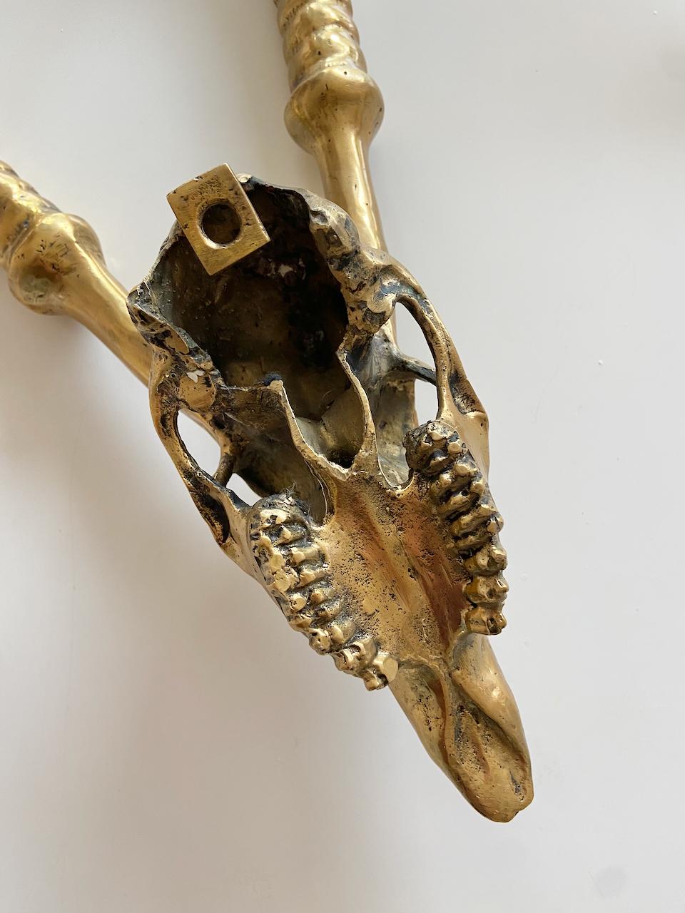 Coppia vintage di sculture in bronzo di animali Blesbok In condizioni buone in vendita a Krefeld, DE
