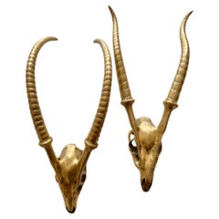 Paar Bronzeskulpturen von Tieren in Blesbok, Vintage