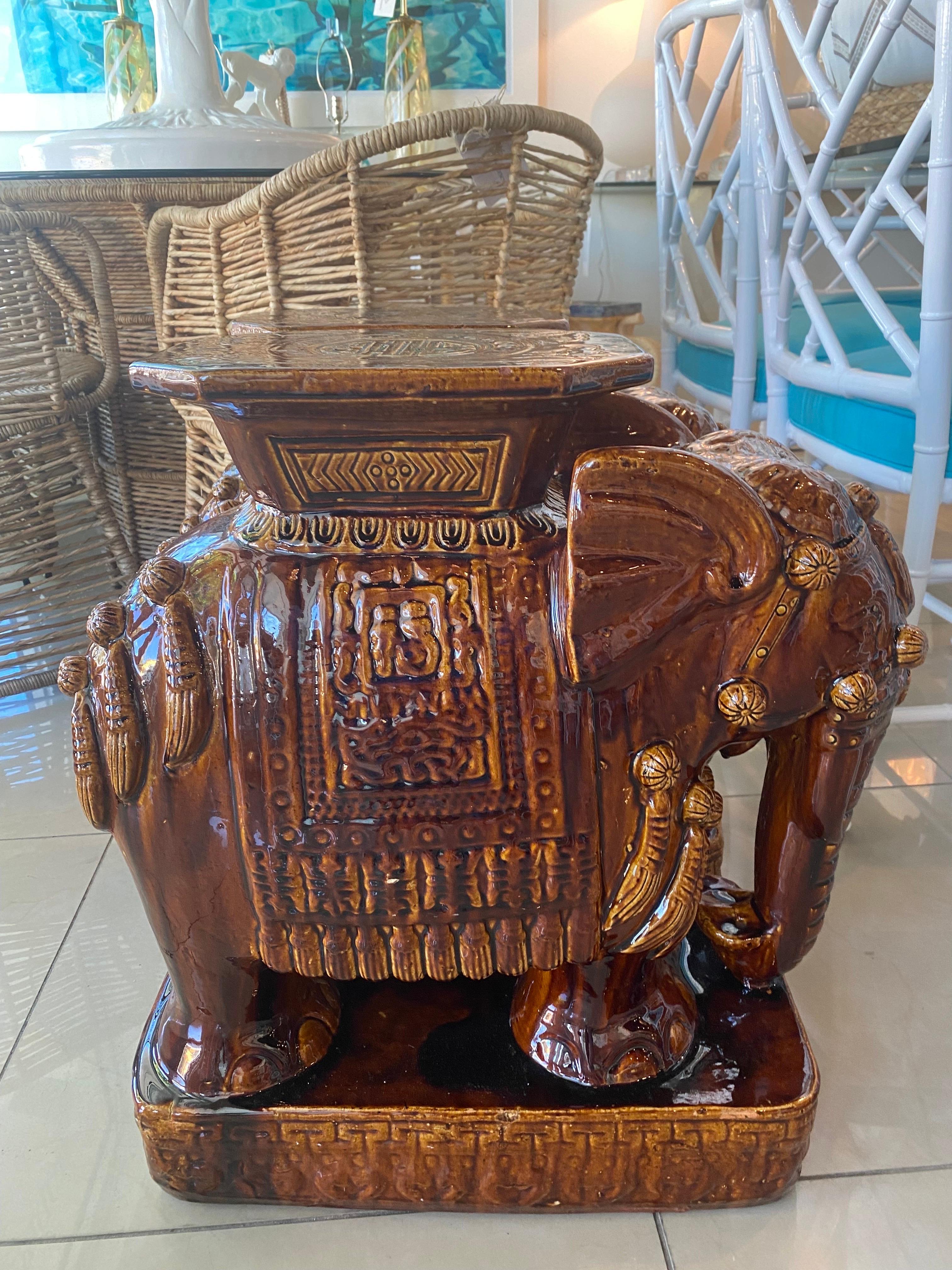 elephant garden stool vintage