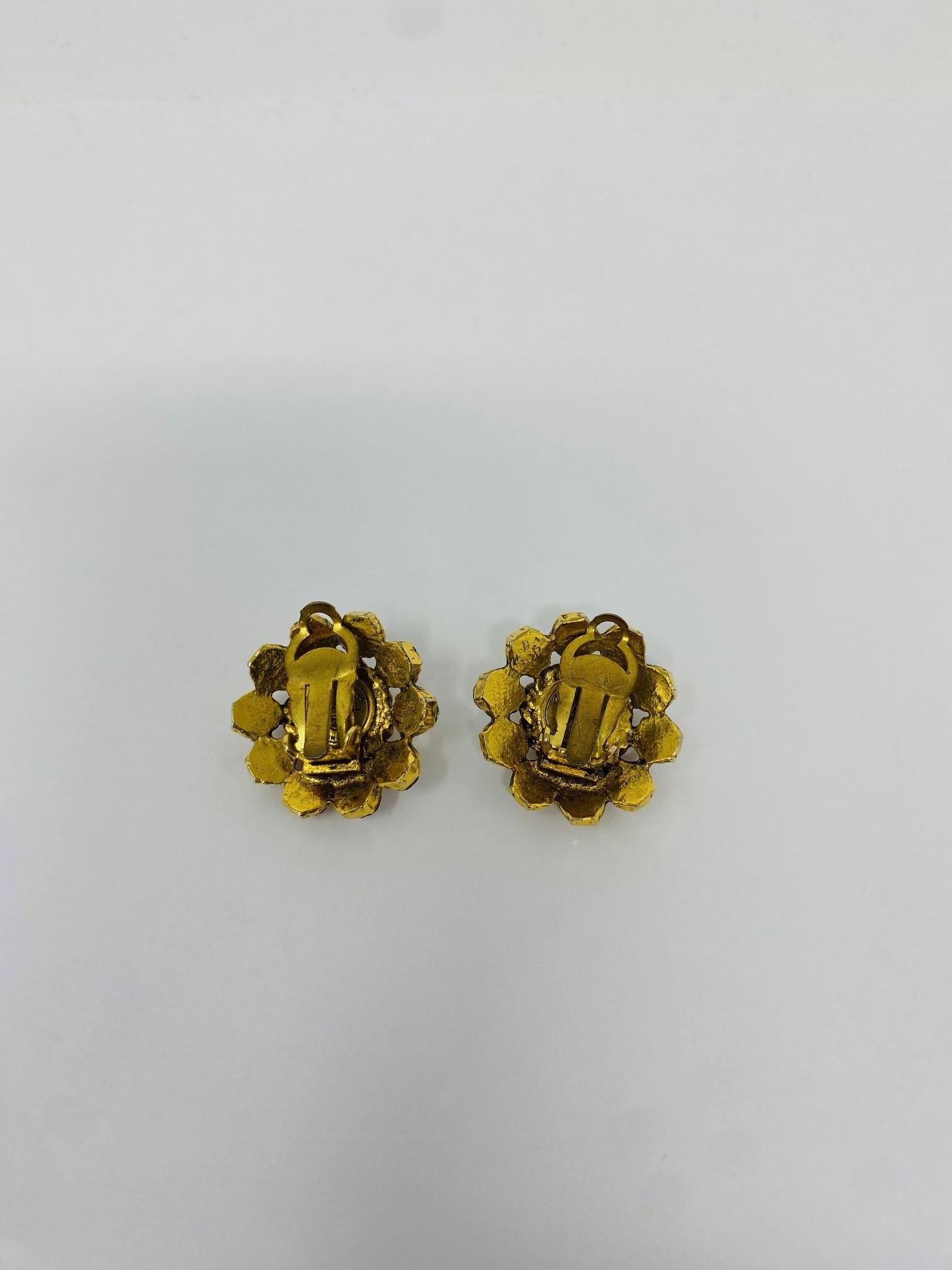 Crystal Vintage Pair Chanel Paris Gripoix Earrings For Sale