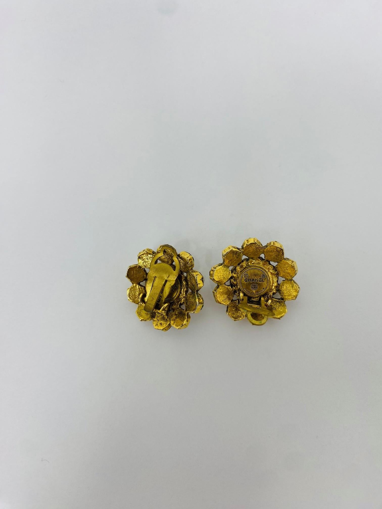 Vintage Pair Chanel Paris Gripoix Earrings For Sale 1