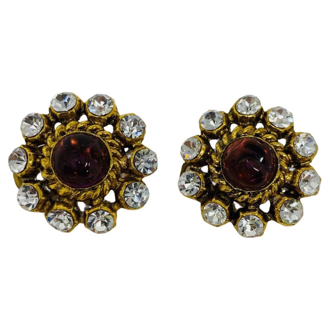 Vintage Pair Chanel Paris Gripoix Earrings