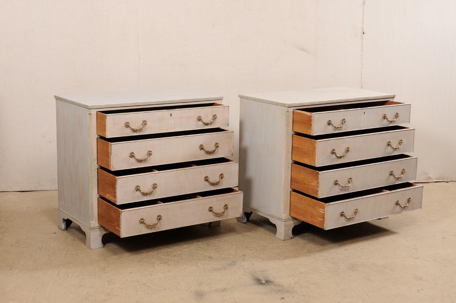 American Vintage Pair Chest of Drawers in Pale Blue For Sale