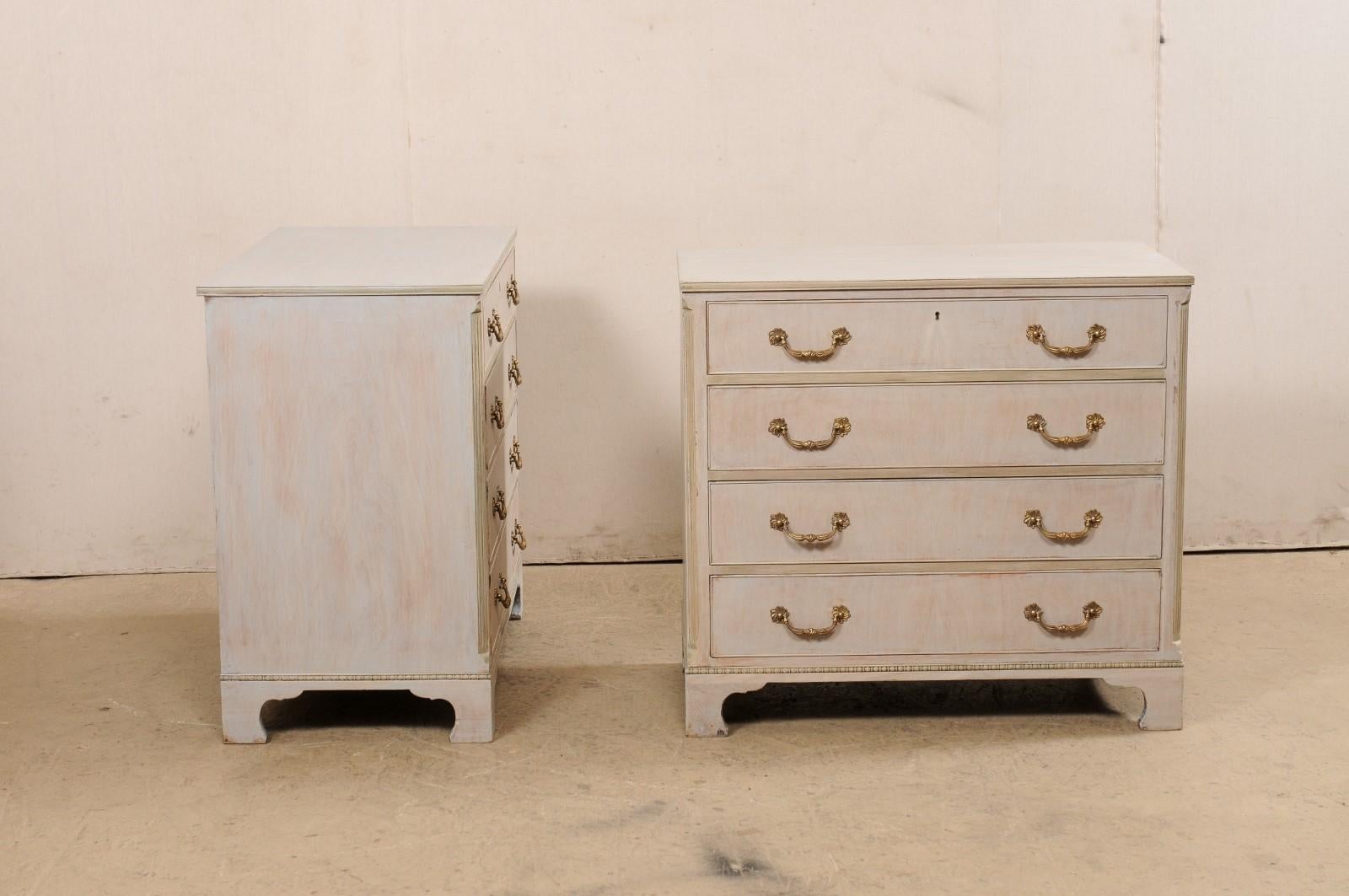 Vintage Pair Chest of Drawers in Pale Blue For Sale 1