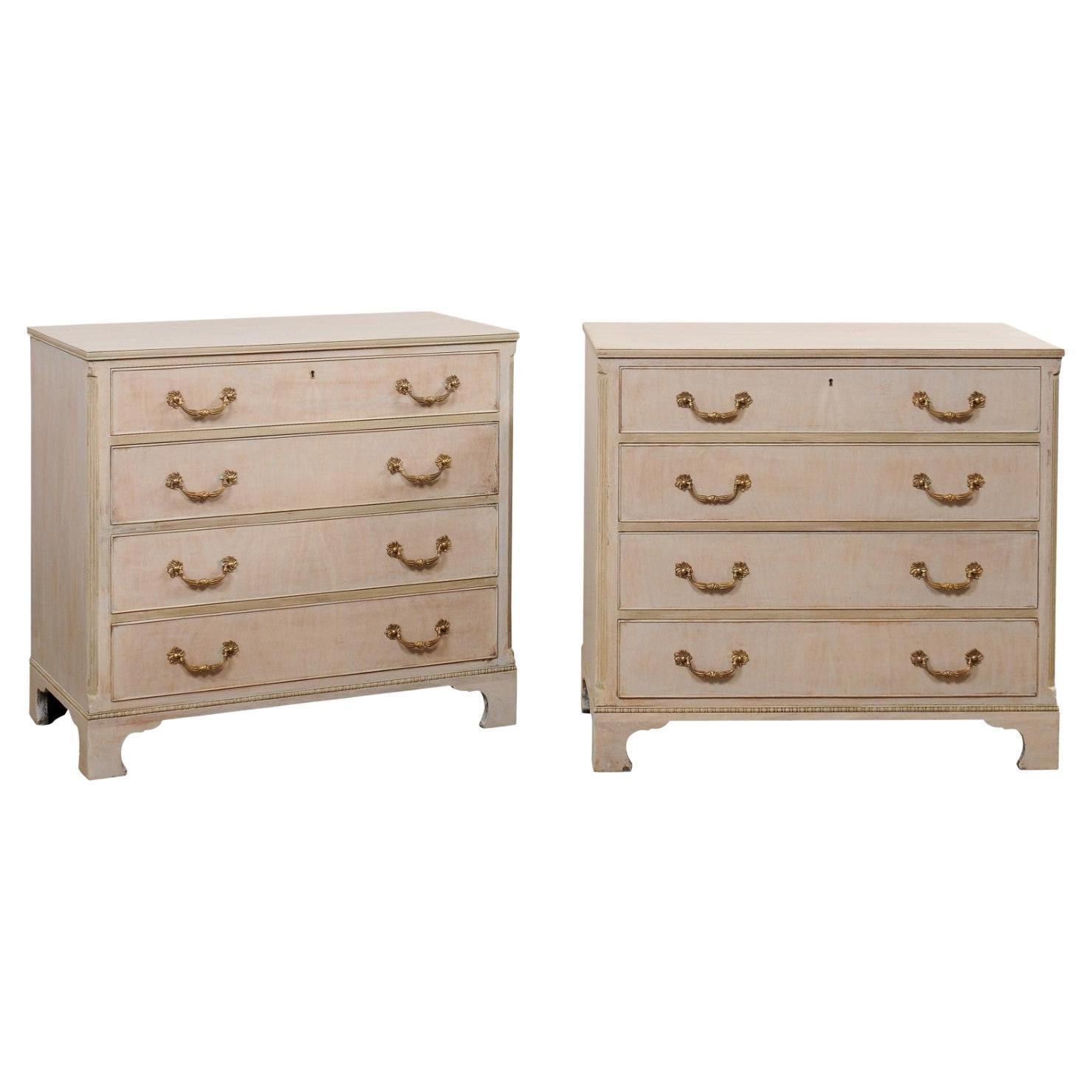 Vintage Pair Chest of Drawers in Pale Blue For Sale