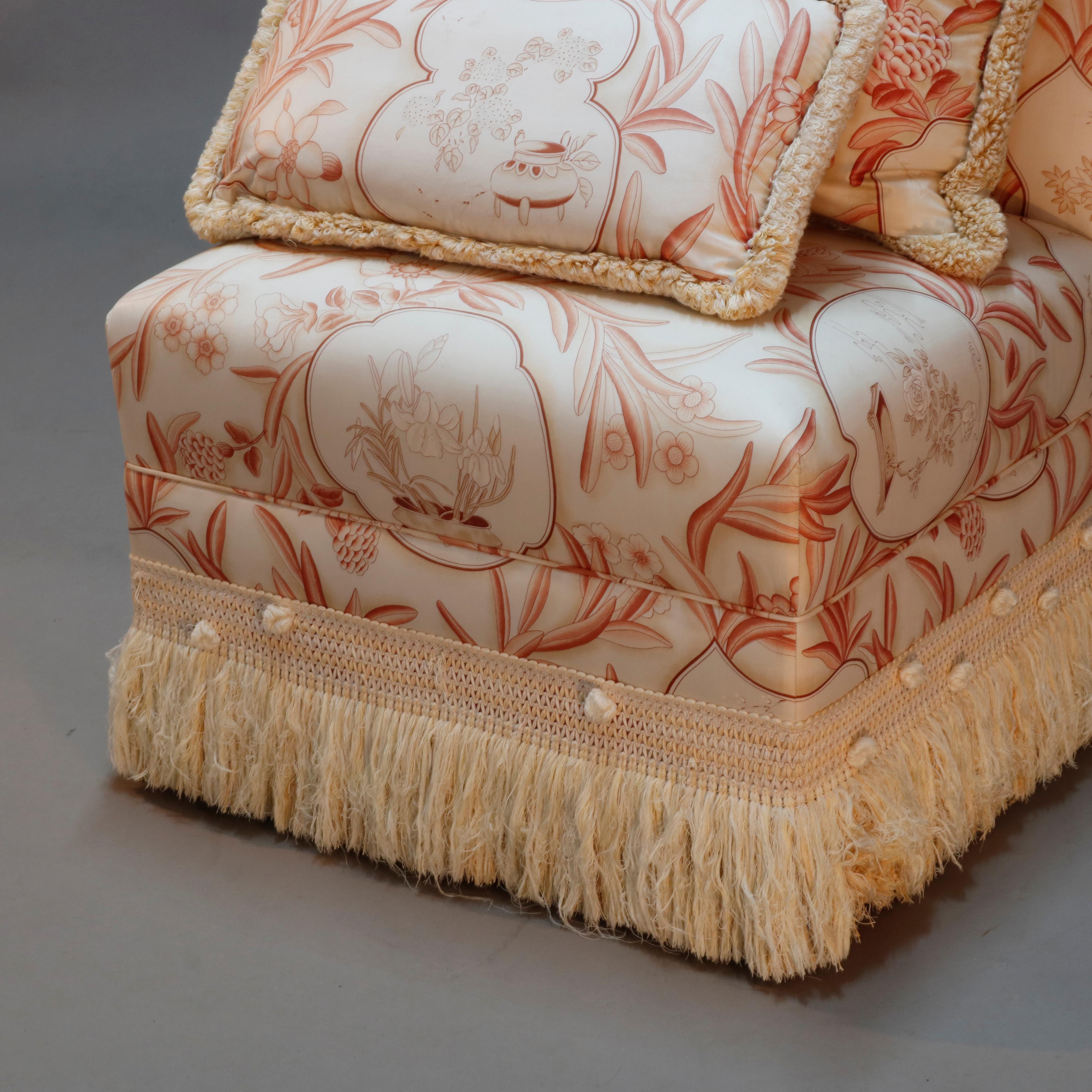 Vintage Pair of Chinoiserie Upholstered Boudoir Slipper Chairs, 20th Century 10