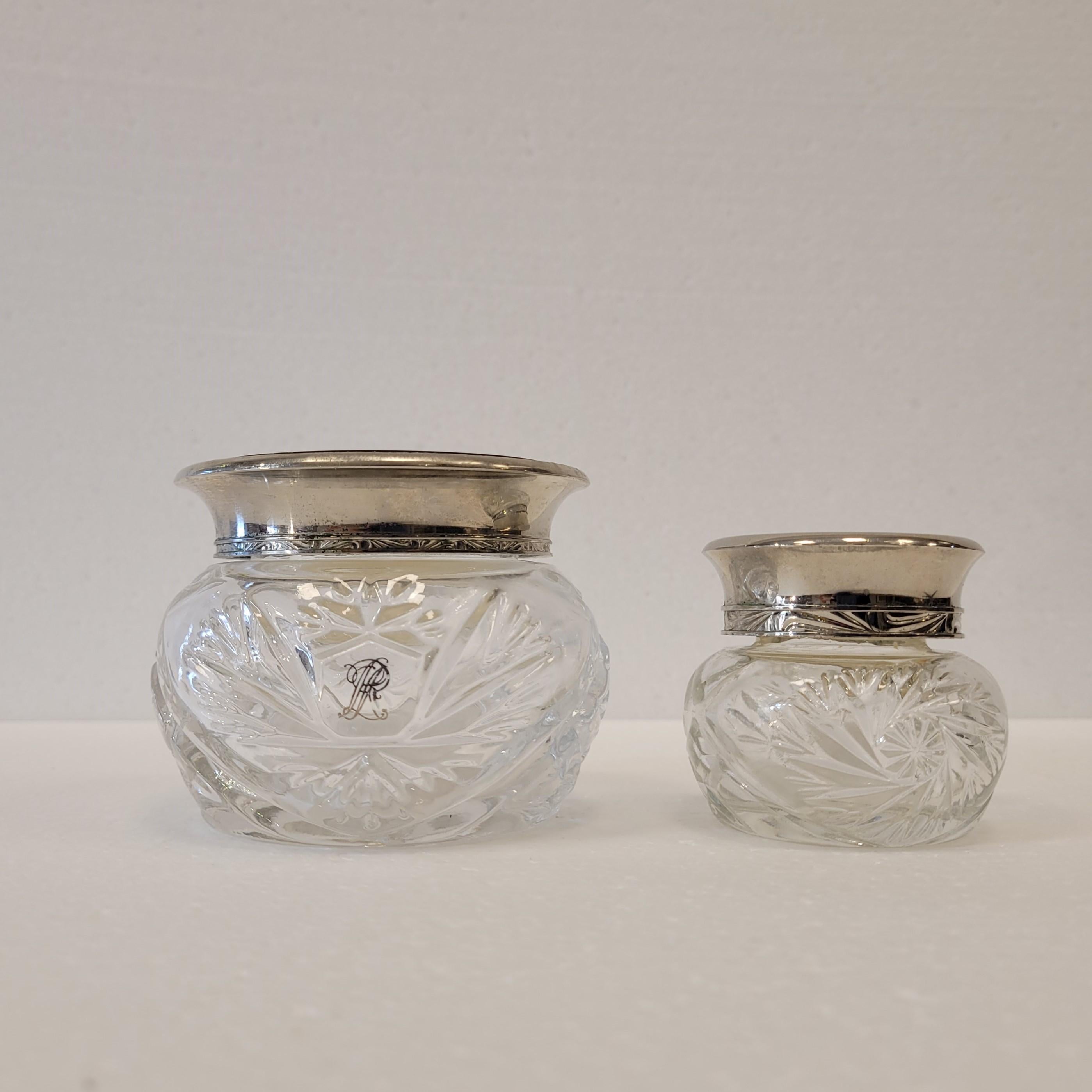 Coppia di cristalli d'argento d'epoca  Compresse Safari Vanity di Ralph Lauren in vendita 11