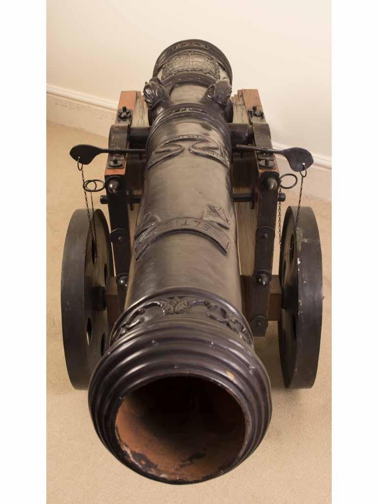 Vintage Pair Decorative 6ft Bronze Artillery Cannons 20th Century For Sale 11