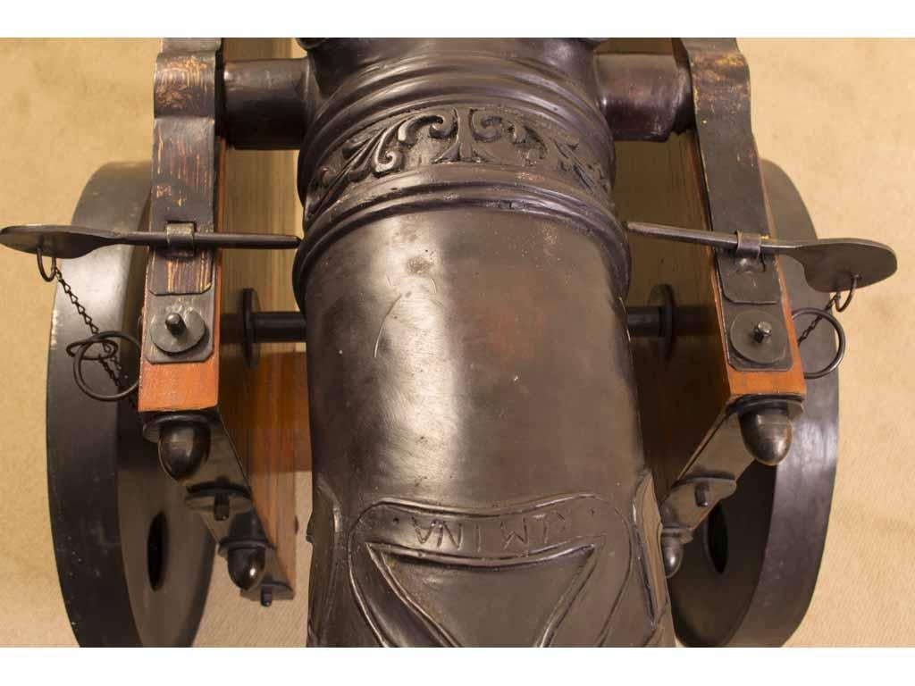 Vintage Pair Decorative 6ft Bronze Artillery Cannons 20th Century For Sale 13