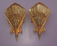 Vintage Pair Delicate Dragonfly Bronze with Honey Colored Shades ADA