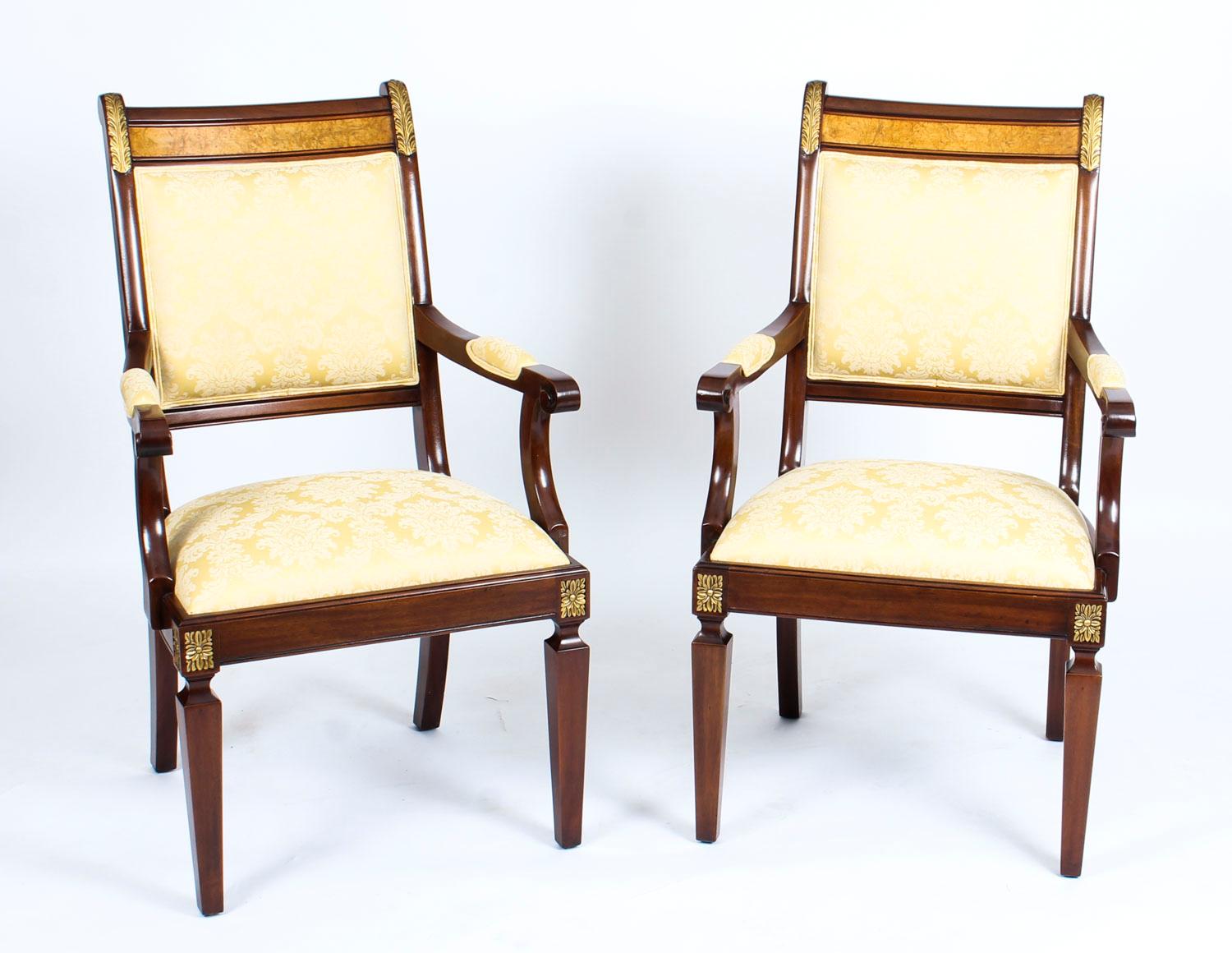 Vintage Pair of Empire Revival Mahogany and Ormolu Armchairs by Charles Barr 10