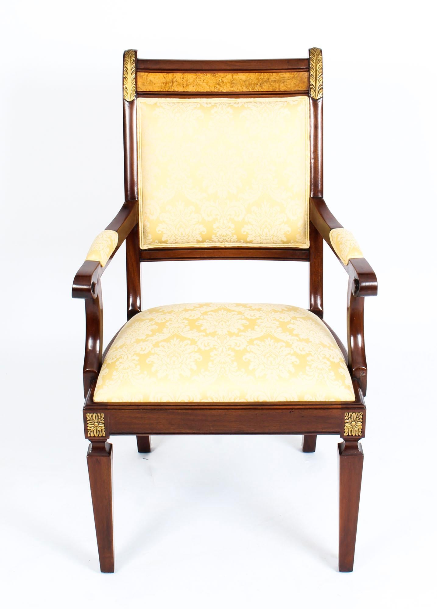 Vintage Pair of Empire Revival Mahogany and Ormolu Armchairs by Charles Barr In Good Condition In London, GB