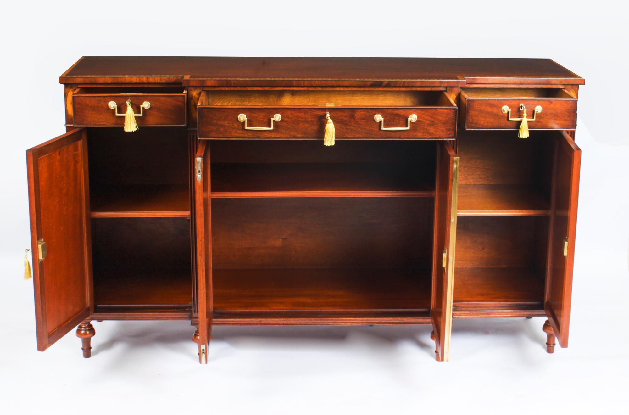 Vintage Pair Flame Mahogany Sideboards by William Tillman 20th C 5