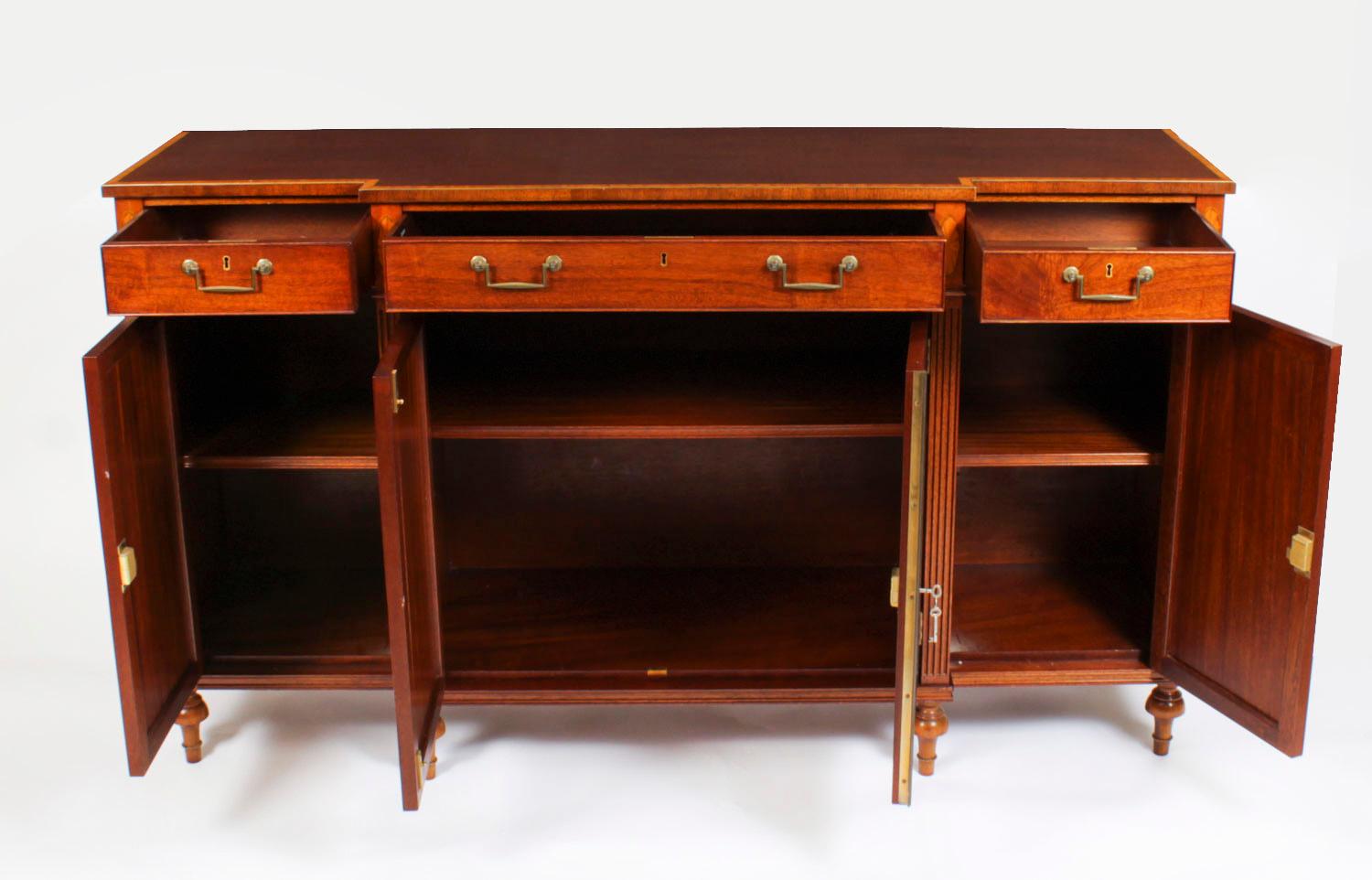 Vintage Pair Flame Mahogany Sideboards by William Tillman, 20th Century 3