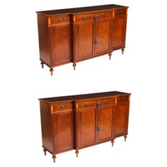 Vintage Pair Flame Mahogany Sideboards by William Tillman, 20th Century