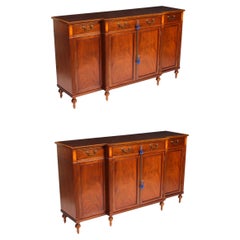Vintage Pair Flame Mahogany Sideboards by William Tillman 20th Century