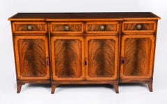 Vintage Pair Flame Mahogany Sideboards Retailed by Harrods Late 20thCentury