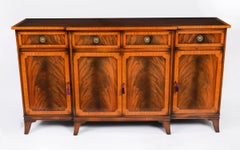 Vintage Pair Flame Mahogany Sideboards Retailed by Harrods Late 20th Century