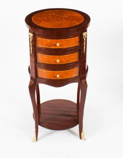 Vintage Pair French Circular Chests Bedside Cabinets Late 20th Century