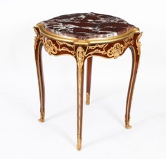 Vintage Pair French Louis Revival Marble & Ormolu Occasional Tables 20th C