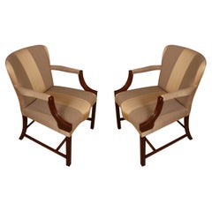 Vintage Pair George III Style Rose Tarlow Melrose House Arm Chairs