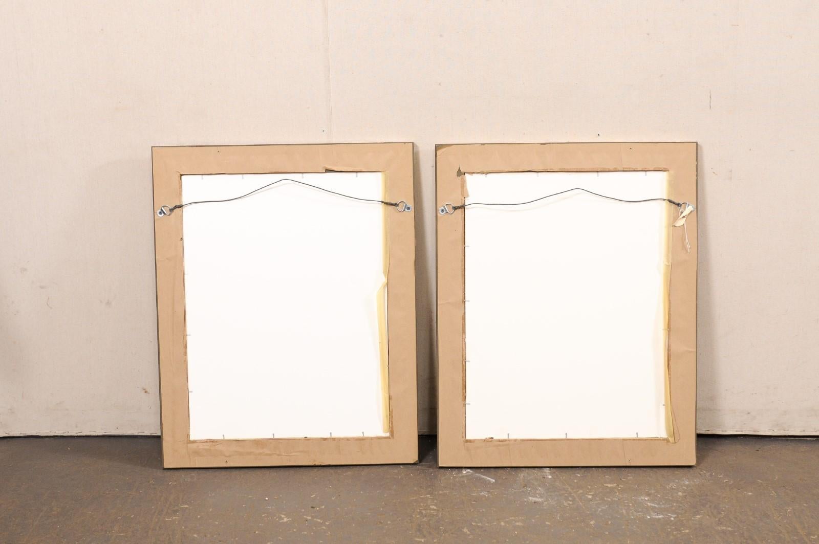 Paire de miroirs d'appoint dorés avec bordure en ébène, 2 pieds de large x 2,5 pieds de haut en vente 6