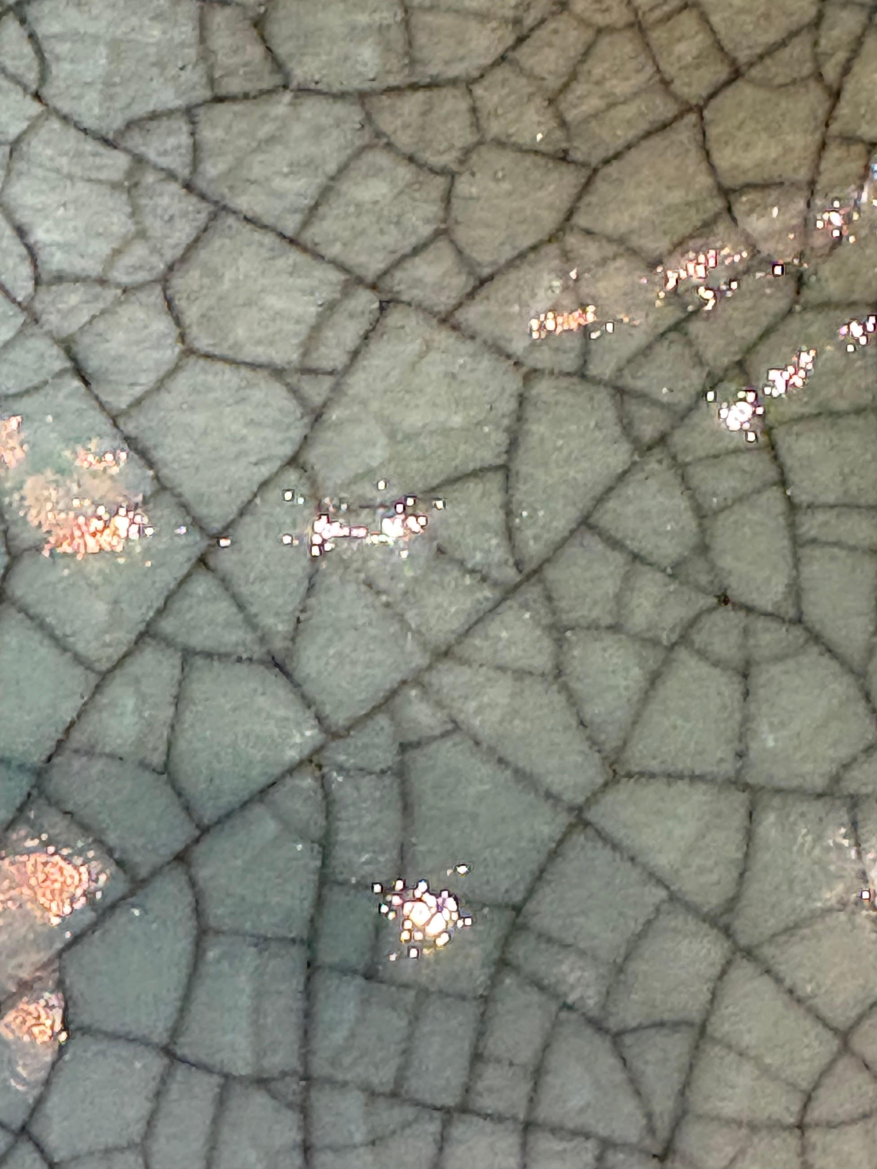 Late 20th Century Vintage Pair Green Cracked Porcelain Table Lamps Brass Newly Wired Chinoiserie For Sale