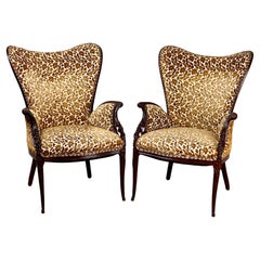 Vintage Pair Grosfeld House Hollywood Regency Fireside Chairs c. 1940