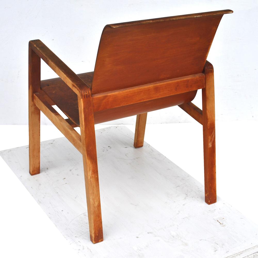 Molded Vintage Pair Hallway 403 Chairs by Alvar Aalto For Sale