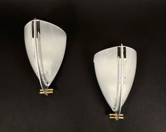 Vintage Pair Handcrafted Wall Lights Sconces VeArt Vesta Gizmondi, Italy, 90s