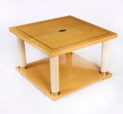 Vintage Pair Harrods Biedermeier Birdseye Maple Coffeee Tables 20th Century