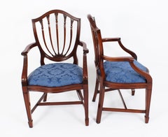 Vintage Pair Hepplewhite Revival Arm Chairs Desk Chairs 20th Century