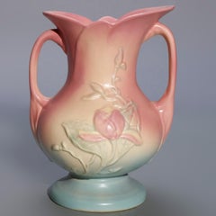 Vintage Pair Hull Pottery Double Handle Bow Knot Vase, circa 1940